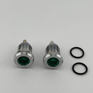 2Pcs Green LED Indicator Light 12V-24V Metal Shell Panel Mount Signal Pilot Lamp